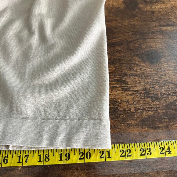 Theory Miya Noble Open Drape Cardigan Large Beige Wool Quiet Luxury Minimalist - Picture 6 of 11